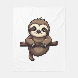 Engraved Sloth Tee Vintage Animal Art (2) Fleece Blanket