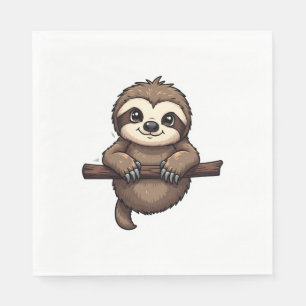Engraved Sloth Tee Vintage Animal Art (2) Napkin