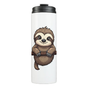 Engraved Sloth Tee Vintage Animal Art (2) Thermal Tumbler