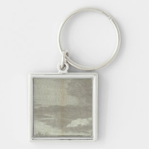 Engraved View of Saint Petersburg 5 Keychain