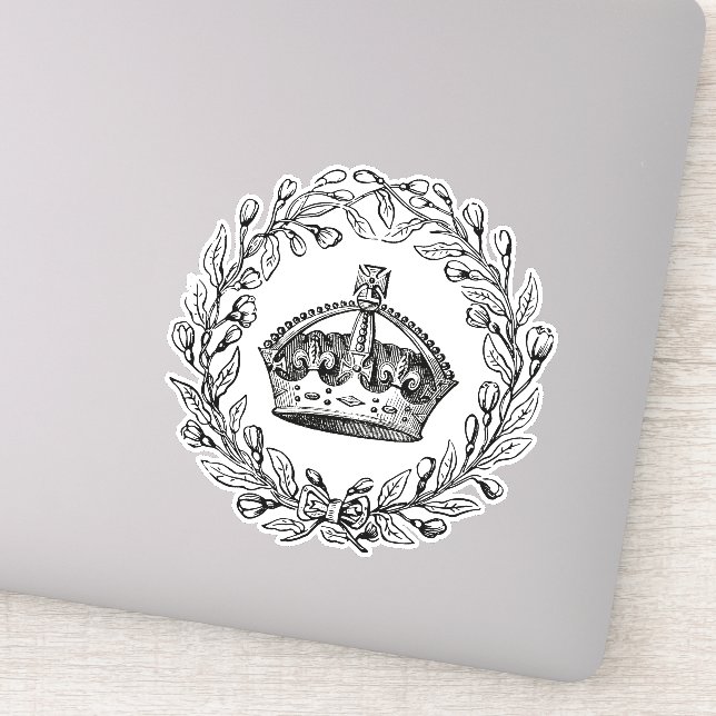 Engraved Vintage Crown and Laurel Wreath (Detail)