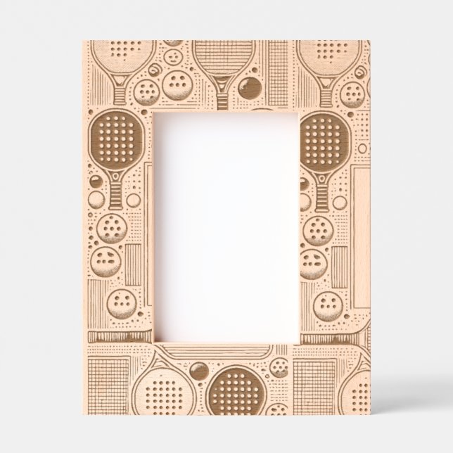 Engraved wooden 4" x 6" pickleball  etched frames (Front)