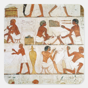 Engraving and polishing vases in gold and square sticker