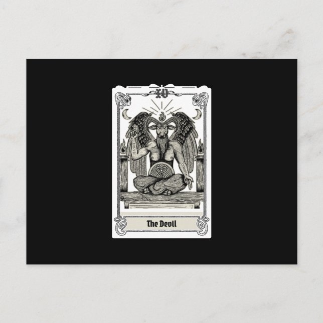 Engraving Tarot The Devil XV Postcard (Front)