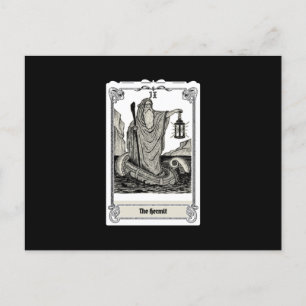 engraving tarot The Hermit IX Postcard
