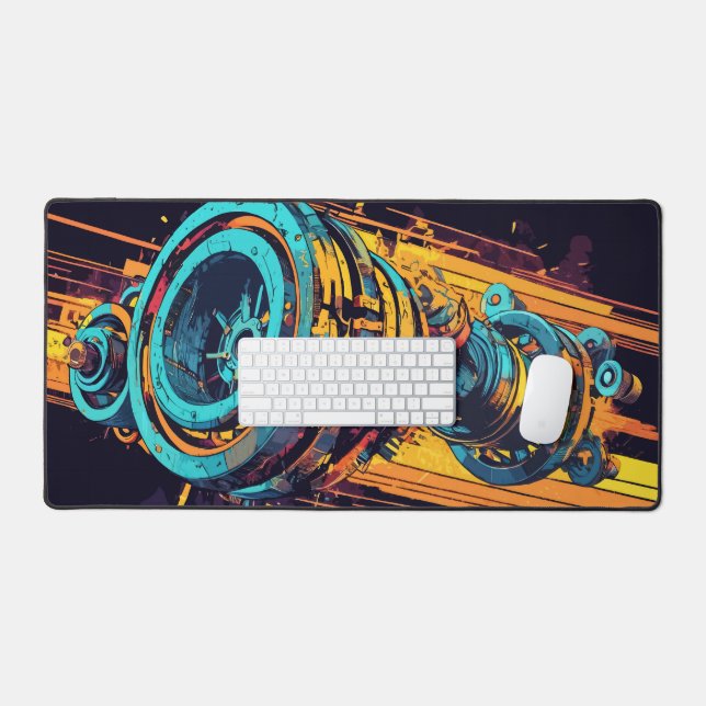 Engrenage Mécanique Cyberpunk Grunge Vibrant (Clavier et souris)