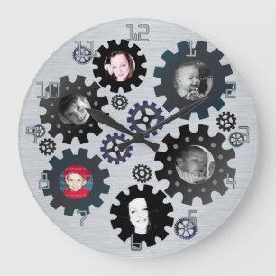 Engrenages Photo Cadres Mur Horloge