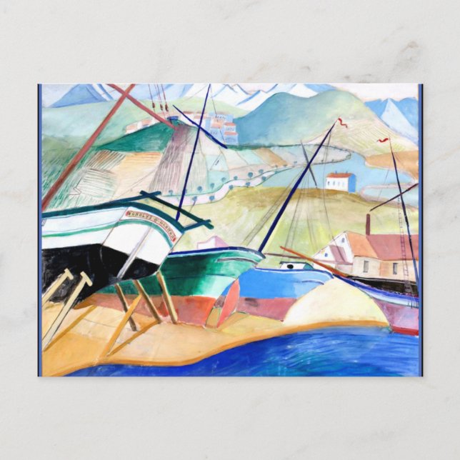 Engstrom - Boats on the Beach, Norwegian Theme Postcard (Front)