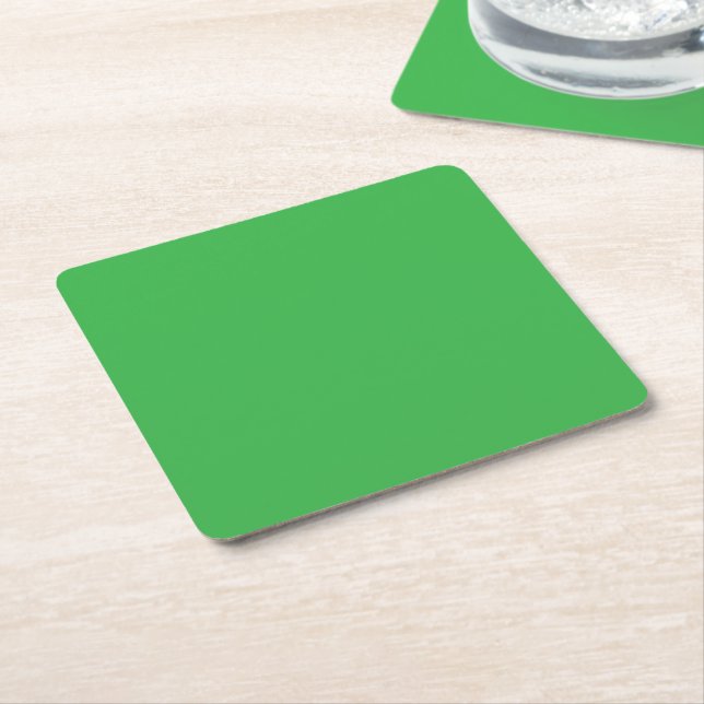 Enhance Your Website with a Green Background Square Paper Coaster (Angled)