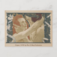 Enigma (1898) Couple Embracing Vintage Postcard