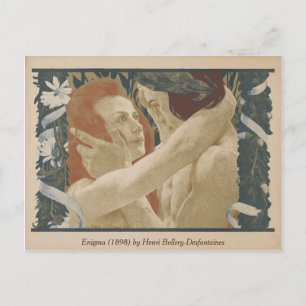 Enigma (1898) Couple s'embrassant Carte Postale An