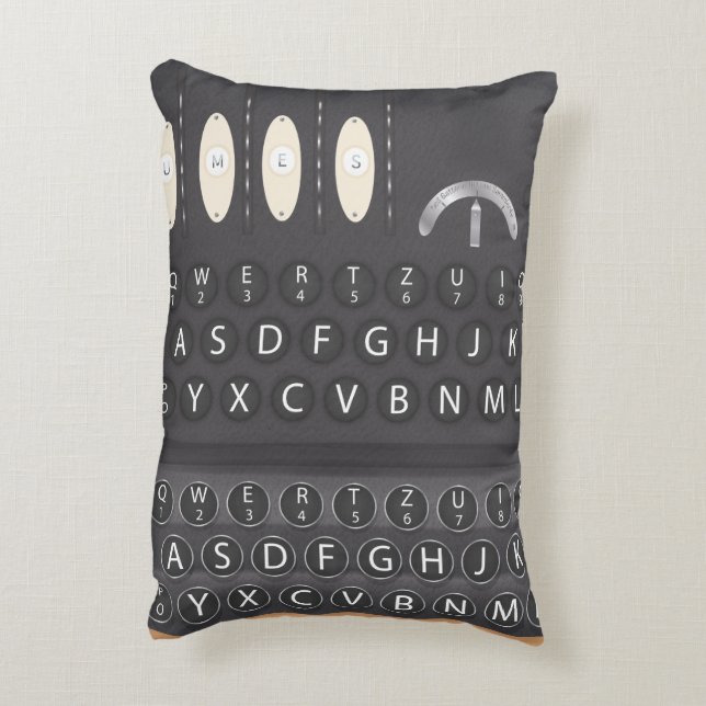 Enigma Machine Accent Pillow (Back(Vertical))