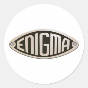 Enigma wwii code breaker logo classic round sticker