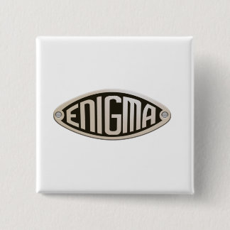 ENIGMA. WWII, CODE BREAKERS, LOGO. 2 INCH SQUARE BUTTON