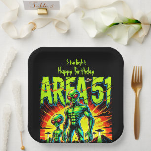 Enigmatic Aliens Appear Near Area 51 Paper Plate