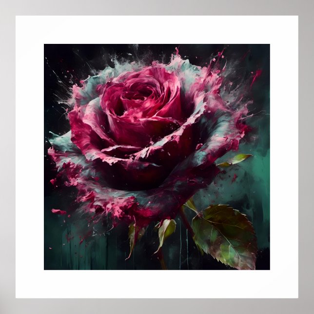 Enigmatic Baccara Rose Poster (Front)