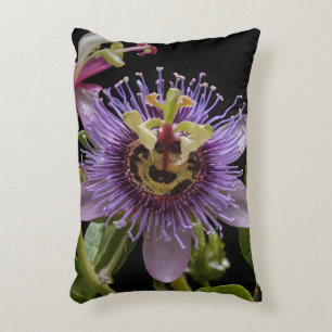 Enigmatic Beauty: the Purple Passion Flower Accent Pillow