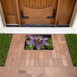 Enigmatic Beauty: the Purple Passion Flower Doormat