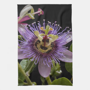 Enigmatic Beauty:  the Purple Passion Flower Kitchen Towel