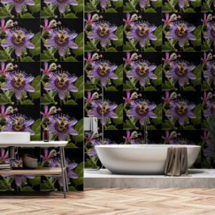 Enigmatic Beauty:  the Purple Passion Flower Wallpaper