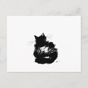 Enigmatic Black Cat Postcard