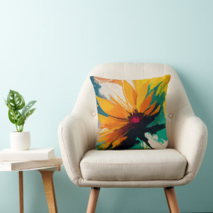 Enigmatic Blossom – A Dance Of Color And Motion Throw Pillow