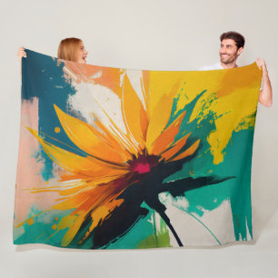 Enigmatic Blossom – A Dance Of Colour And Motion Fleece Blanket