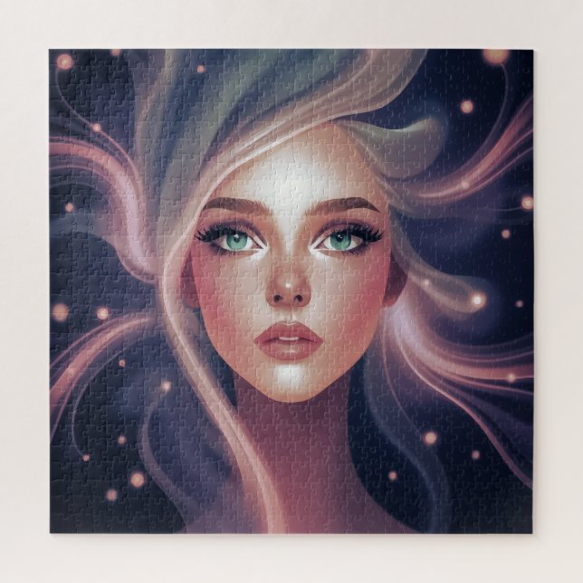  Enigmatic Emerald Eyes Goddess Jigsaw Puzzle (Vertical)