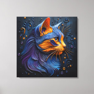 Enigmatic Feline Glance - AI Creates Canvas Print