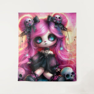 Enigmatic Gothic Doll Tapestry