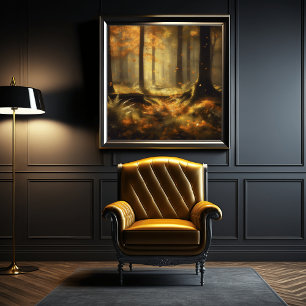 "Enigmatic Jungle Canopy - Mystical Yellow Plants Poster