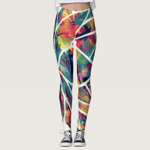 Enigmatic Oriental Lotus Flower Original Abstract Leggings