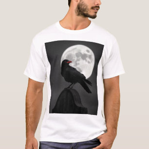 Enigmatic Raven & Full Moon – Mystical Charcoal A T-Shirt