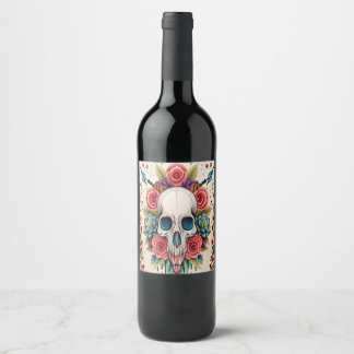 Enigmatic Skull Wine Label