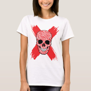 Enigmatic Smiles Camouflaged Skull with Sinister X T-Shirt
