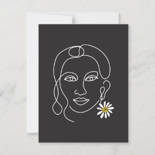 Enigmatic Woman - line art Design Postcard