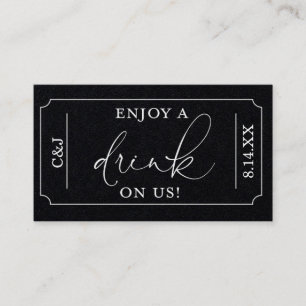 Enjoy a Drink on Us Wedding Drink Voucher Ticket