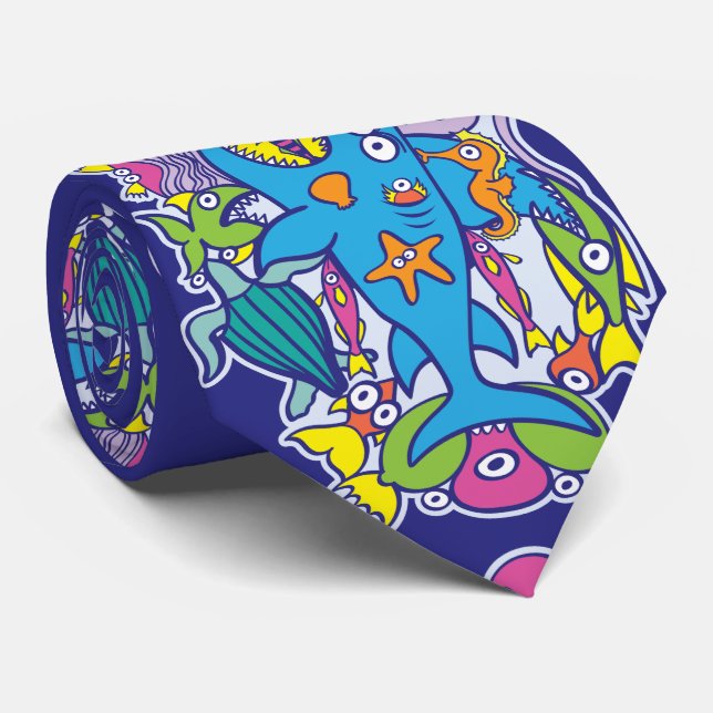 Enjoy a refreshing summer surfing a big wave tie (Rolled)