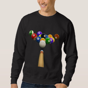 Enjoy Cool Pool Billiards Game Balls  Graphic Desi Sweatshirt