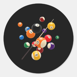Enjoy Cool Pool Billiards Game Novelty Graphic Des Classic Round Sticker