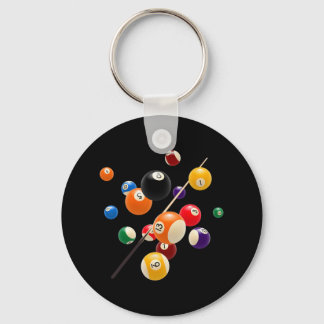Enjoy Cool Pool Billiards Game Novelty Graphic Des Keychain
