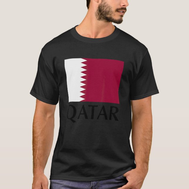 Enjoy Cool Qatar Flag  Graphic Tees & Cool Designs (Front)