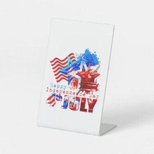 Enjoy Cool USA 4th Of July Tee shirts Happy Indepe Pedestal Sign