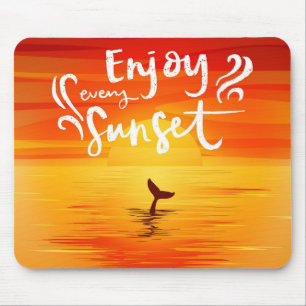 Enjoy every sunset with Dolphin tail Mouse Pad
