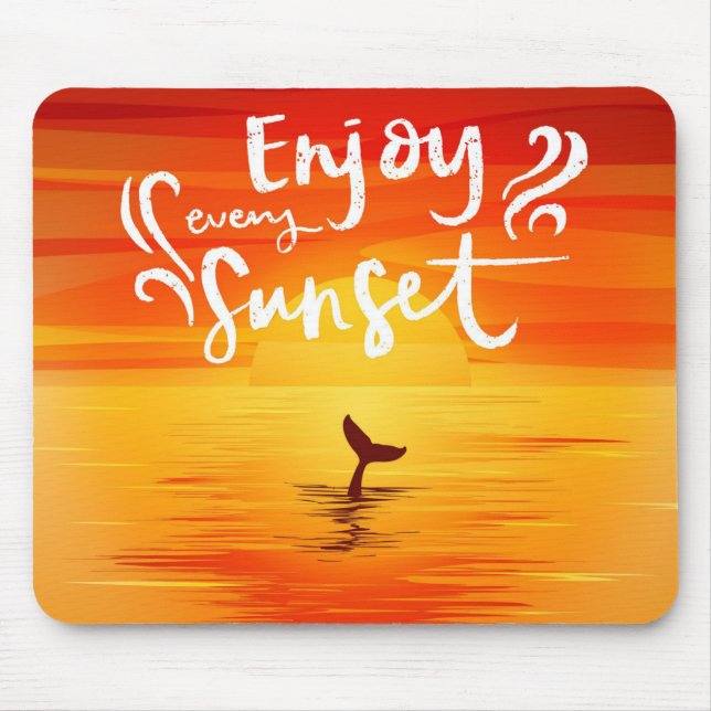 Enjoy every sunset with Dolphin tail Mouse Pad (Front)