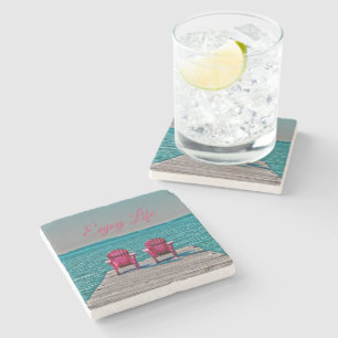 Enjoy Life At The Cottage Rustic Adirondack Chairs Stone Coaster