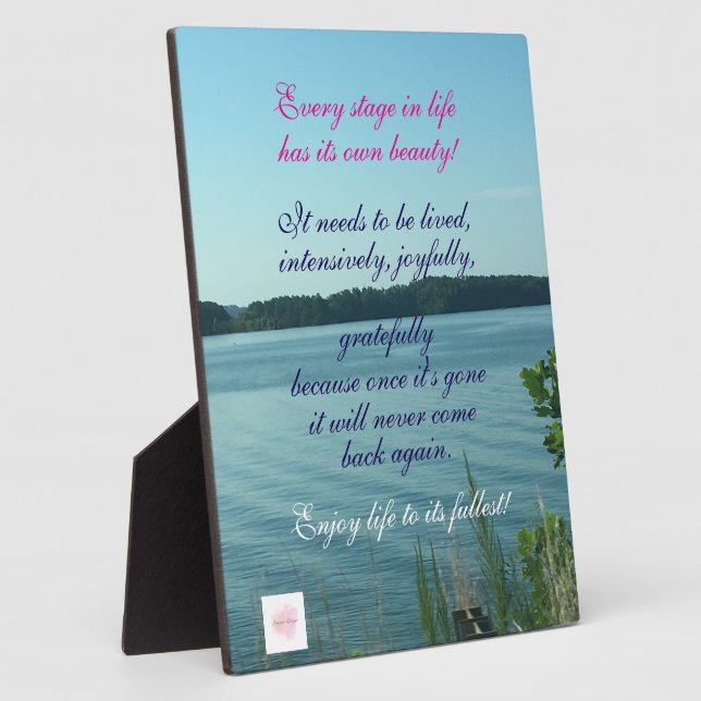 Enjoy Life, Tabletop Plaque with Easel (Side)