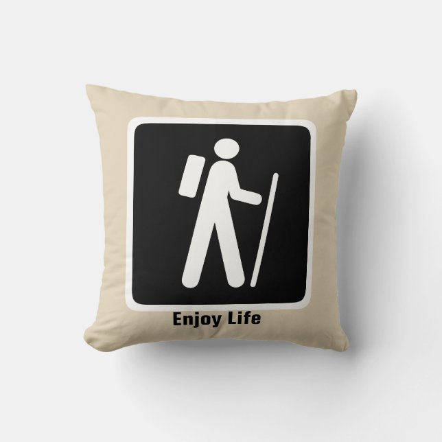 Enjoy Life Throw Pillow (Front)