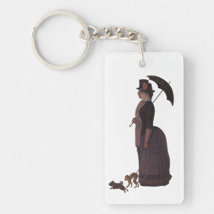 Enjoy Life Walk Your Monkey Funny Vintage Keychain