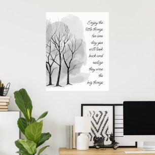 Enjoy Little Things Inspirational Life Quote Poster